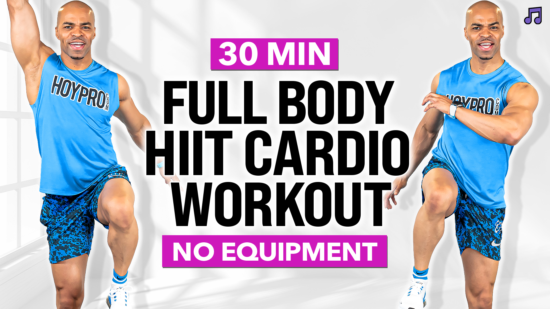 30 Minute Intermediate Full Body HIIT (No Equipment) (Music)