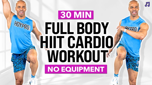 30 Minute Intermediate Full Body HIIT (No Equipment) (Music)