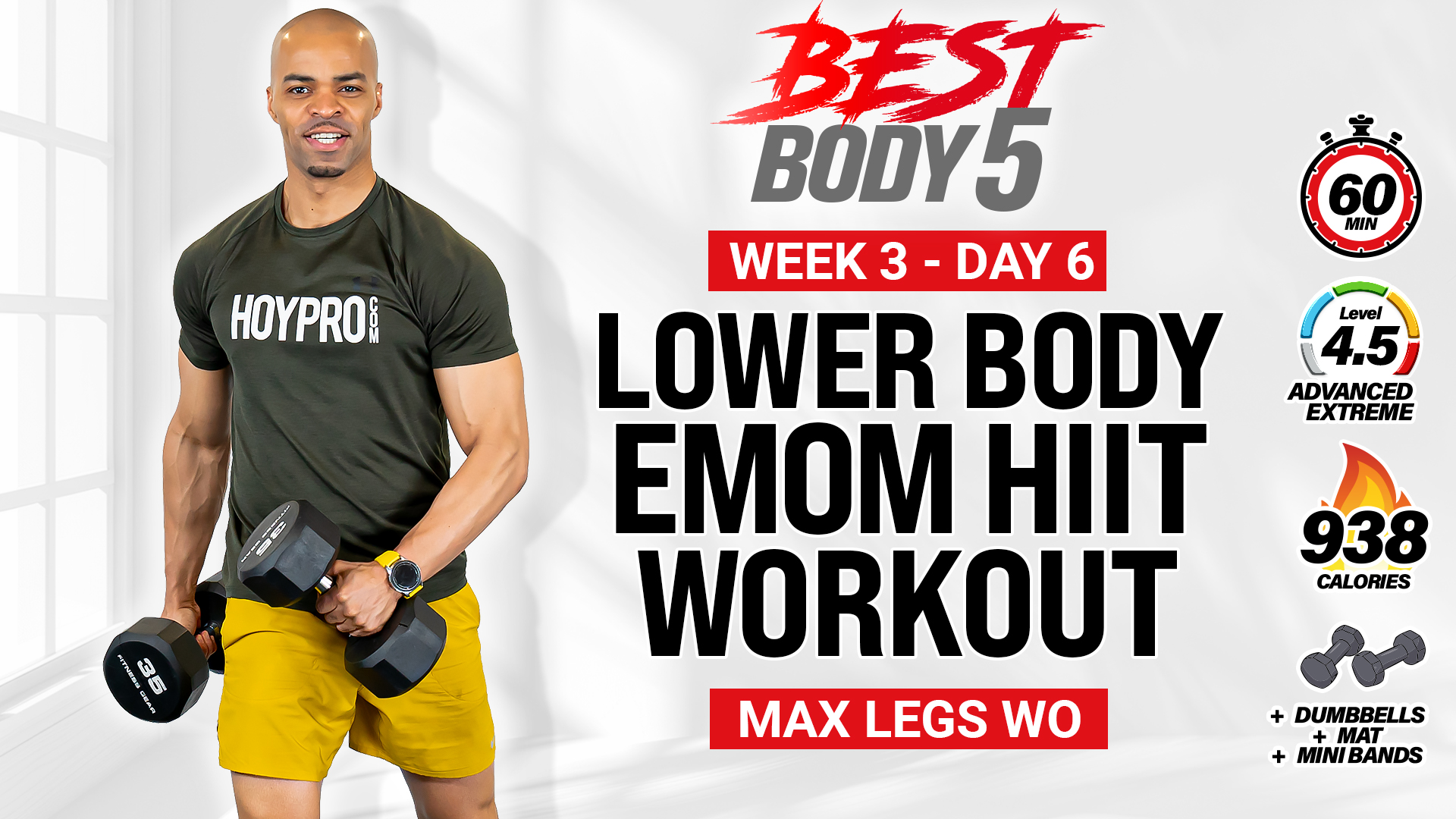 60 Minute Lower Body EMOM Strength Workout - BB5 W3: Day 6