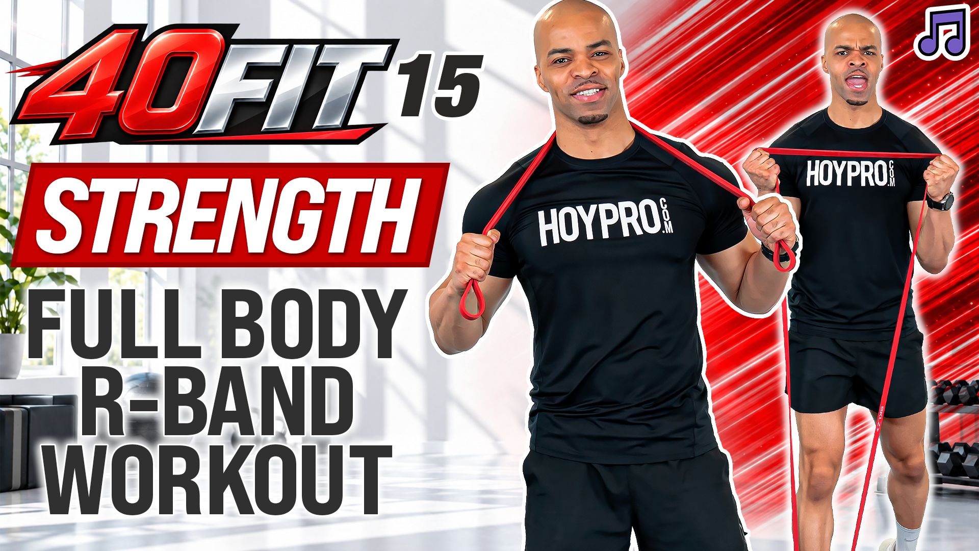 40 Minute Full Body Resistance Band Workout - 40FIT #015 (Music)
