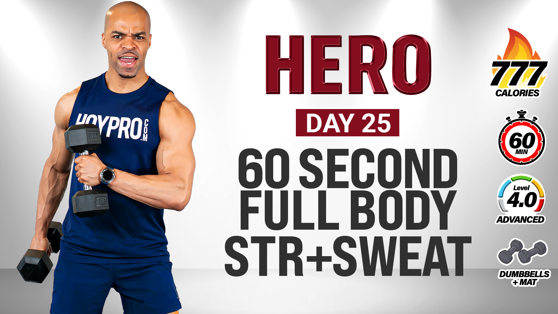 60 Minute 60 Second Full Body Strength + Sweat - HERO #025