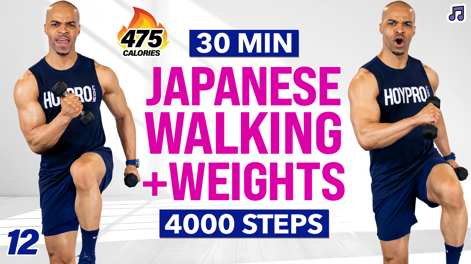 30 Minute Japanese Walking with Weigths (4000 Steps) - WALK #12 (Music)