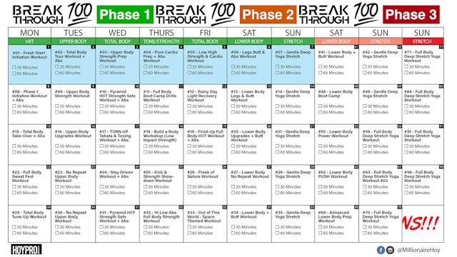 Breakthrough100 100 Day Calendar