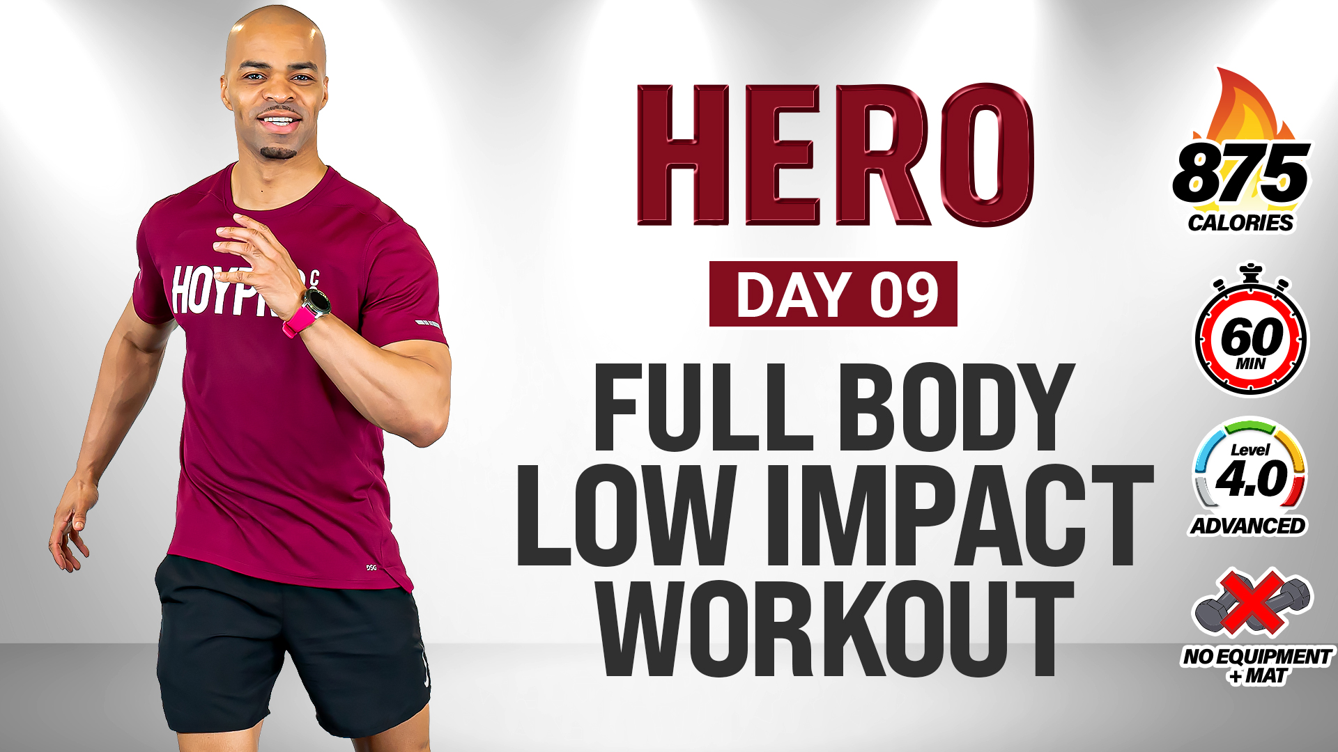60 Minute Full Body Low Impact Bodyweight Fat Burner - HERO #009