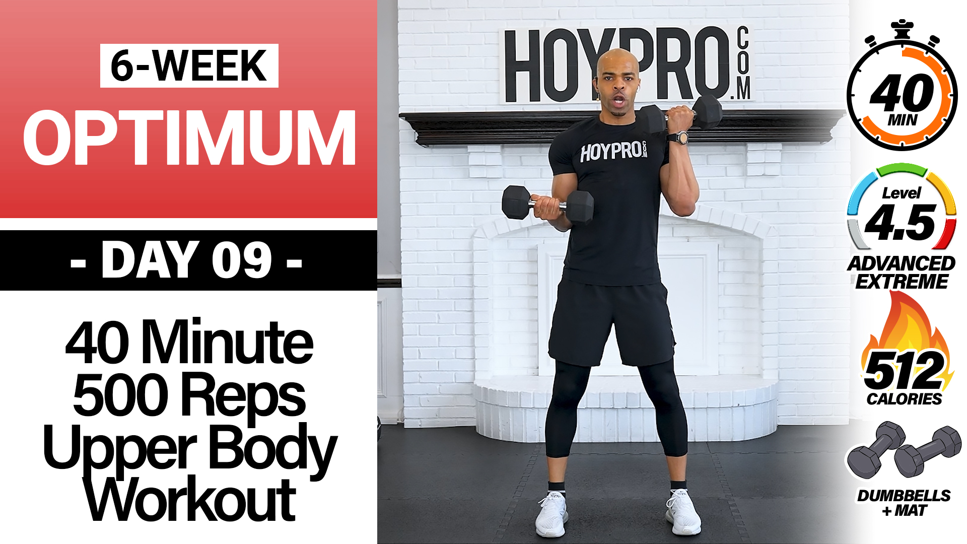 40 Minute 500 REPS COMPLETE Upper Body Workout - OPTIMUM #09