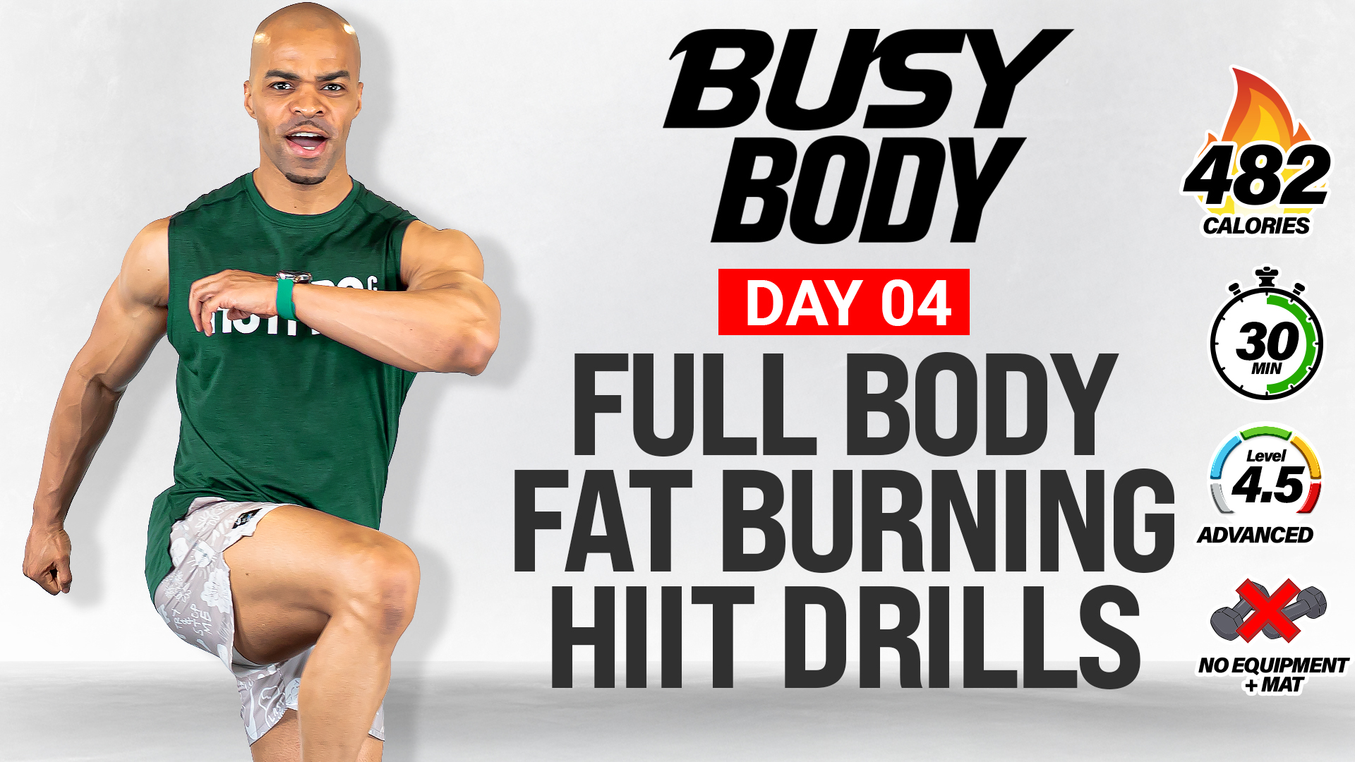 30 Minute Full Body Fat Burning HIIT Drills - BUSY BODY #04