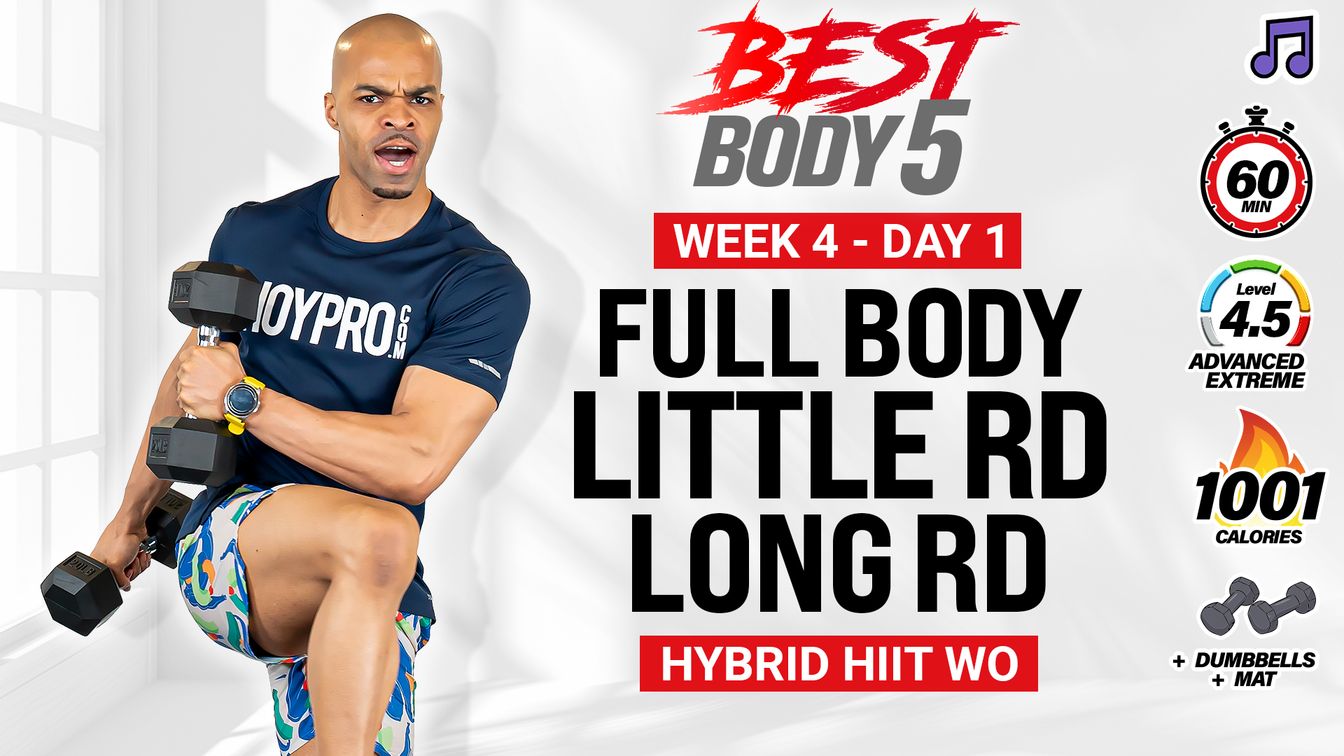 60 Minute Little Round Long Round Hybrid HIIT - BB5 W4: Day 1 (Music)