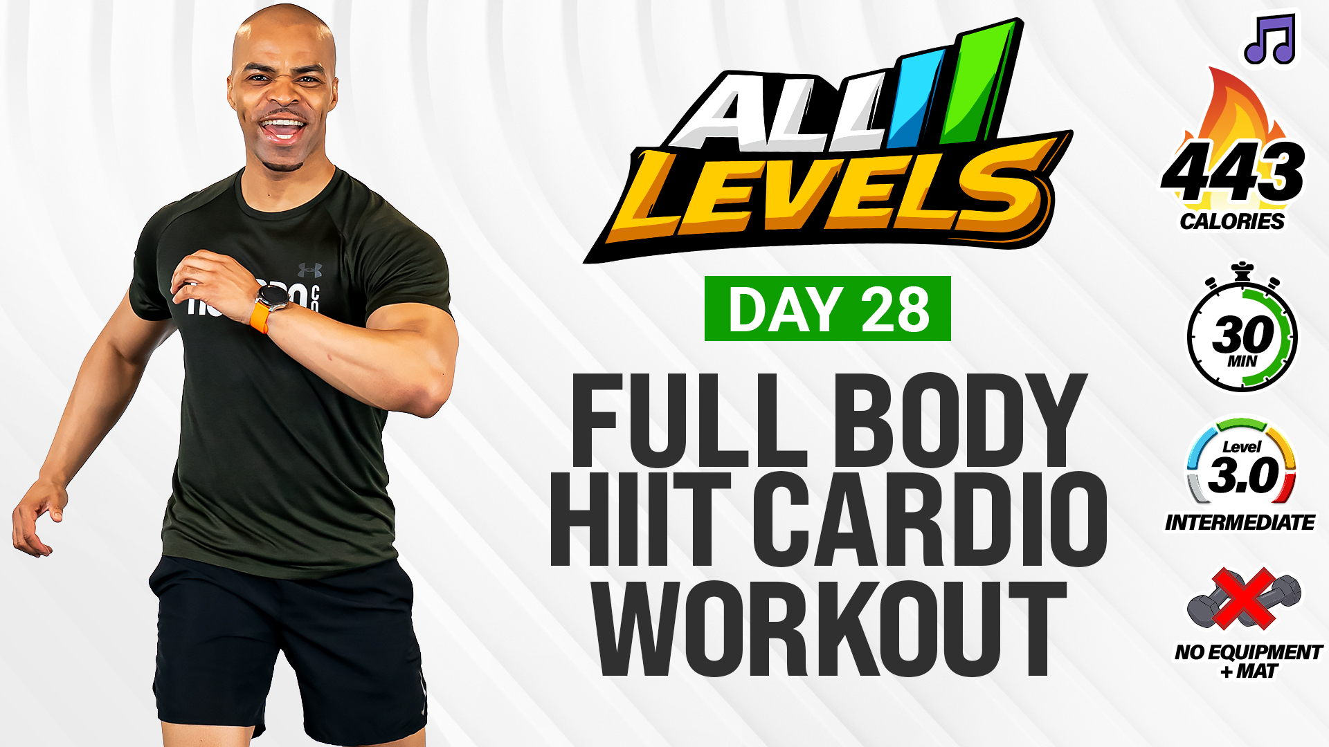 30 Minute Intermediate Full Body HIIT Workout - ALL LEVELS #028 (Music)