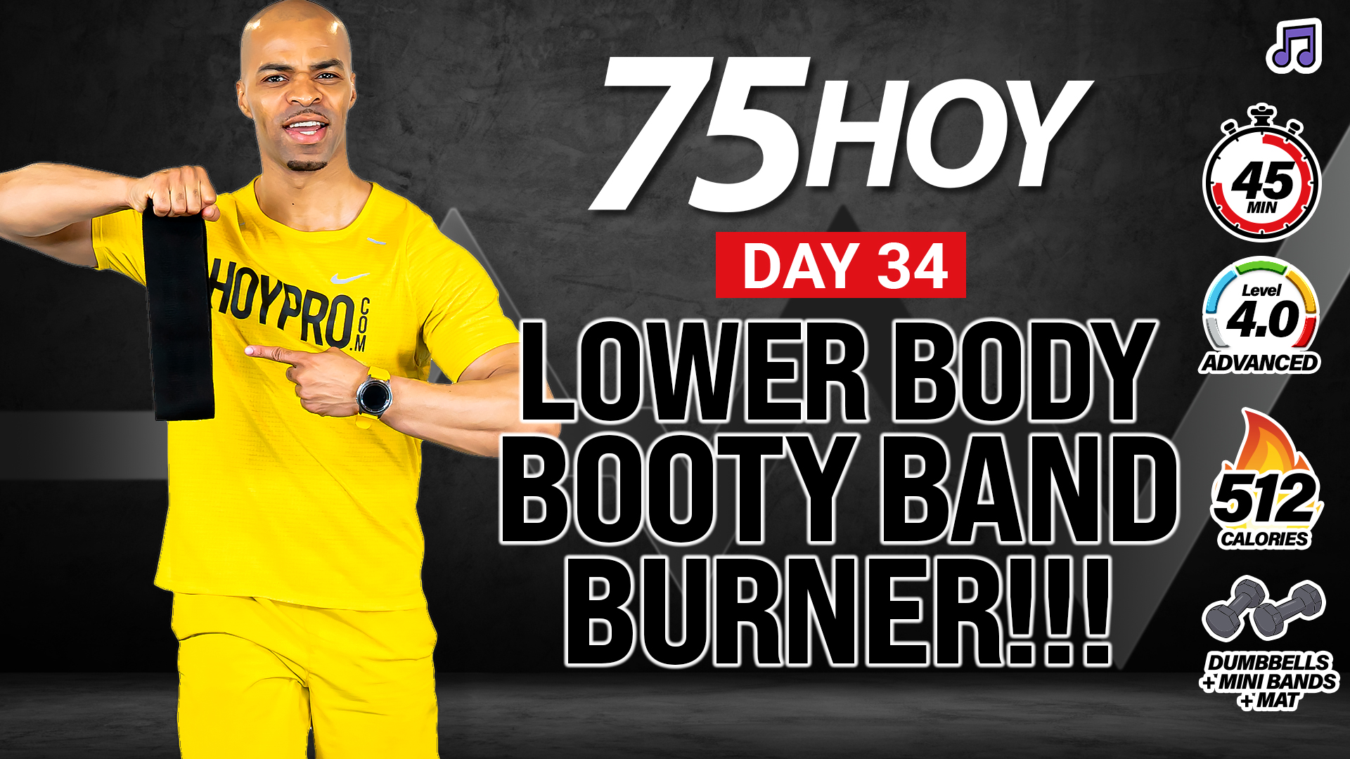 45 Minute Lower Body Booty Band Burner - 75 HOY #34 (Music)