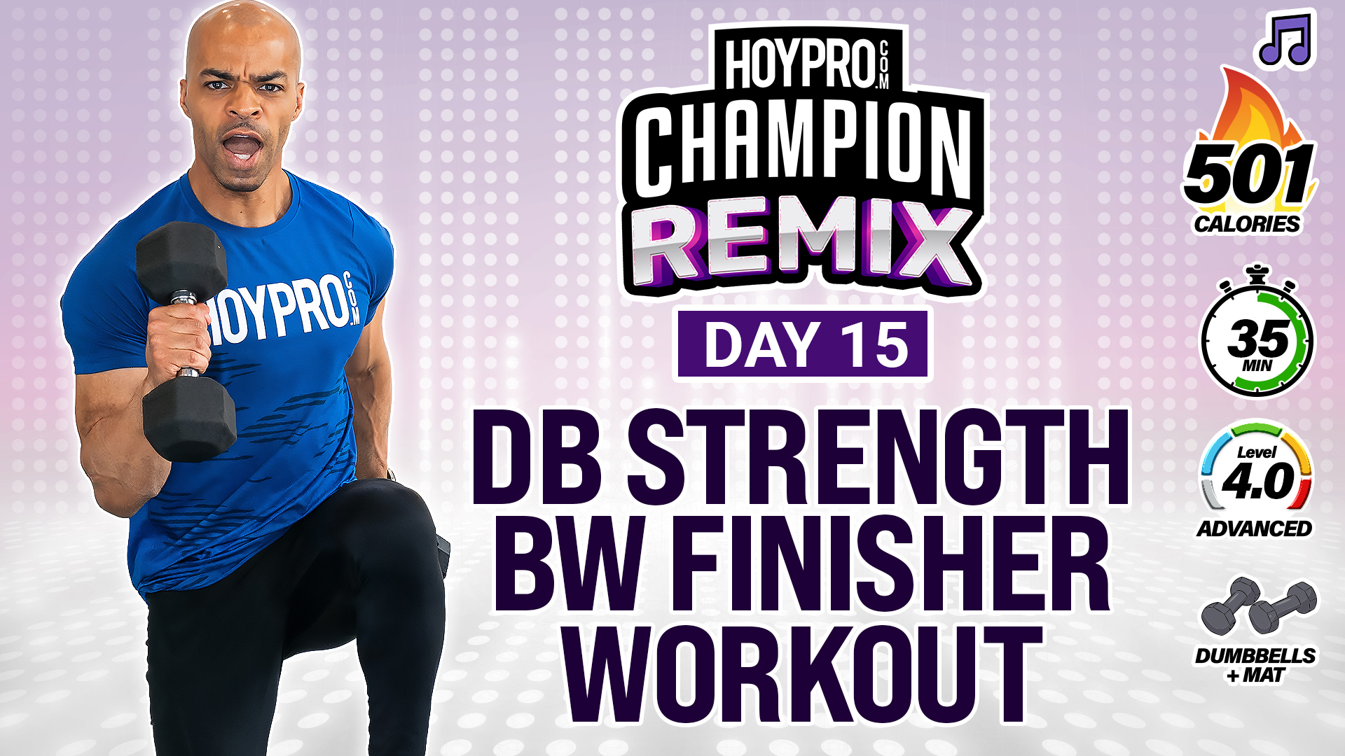 35 Minute Dumbbell Strength Bodyweight Finisher Workout - REMIX #15 (Music)