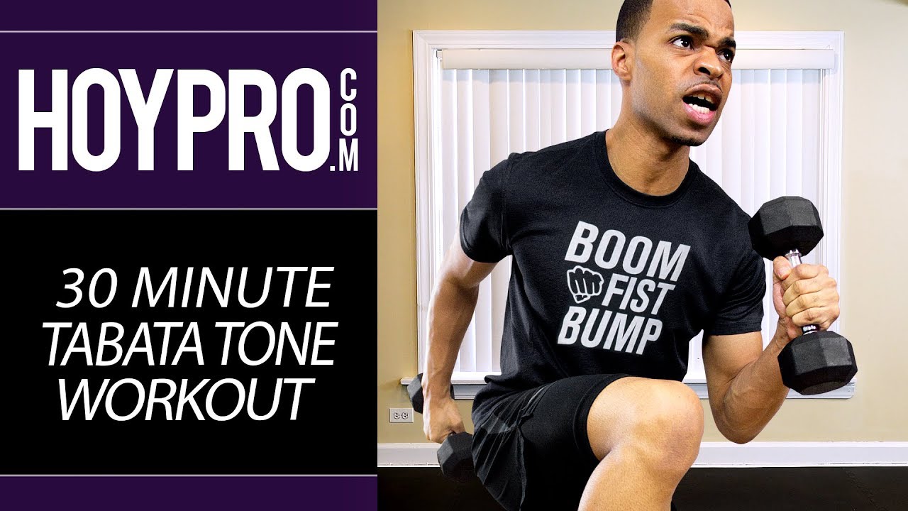 30 Minute Tabata Tone Dumbbell HIIT Workout