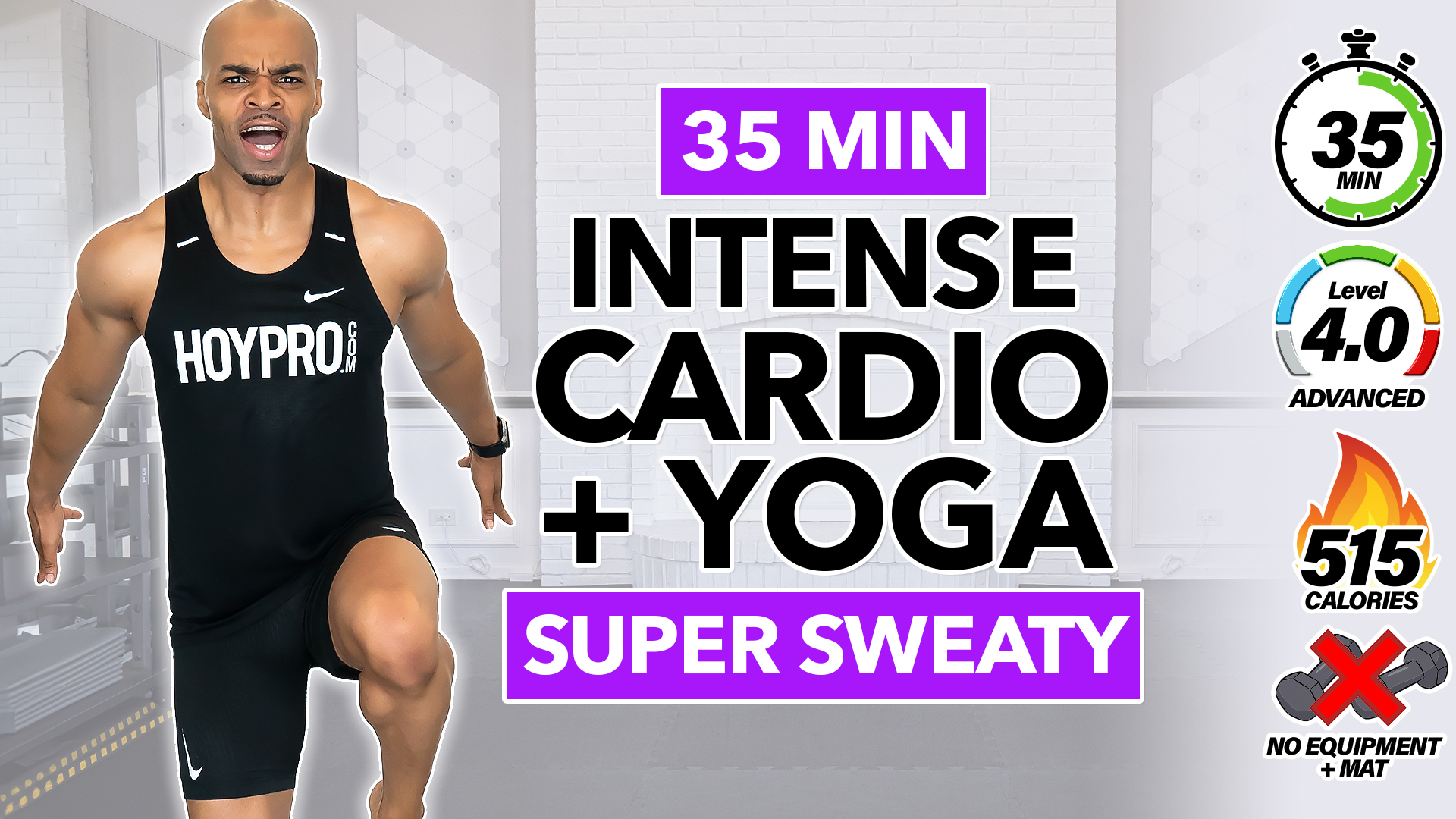 35 Minute Full Body Power Yoga / Cardio HIIT Fusion Workout