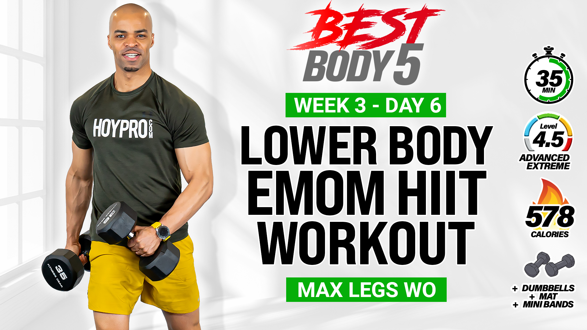 36 Minute Lower Body EMOM Strength Workout - BB5 W3: Day 6