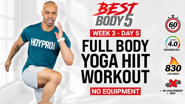 60 Minute Full Body Cardio Yoga HIIT ...