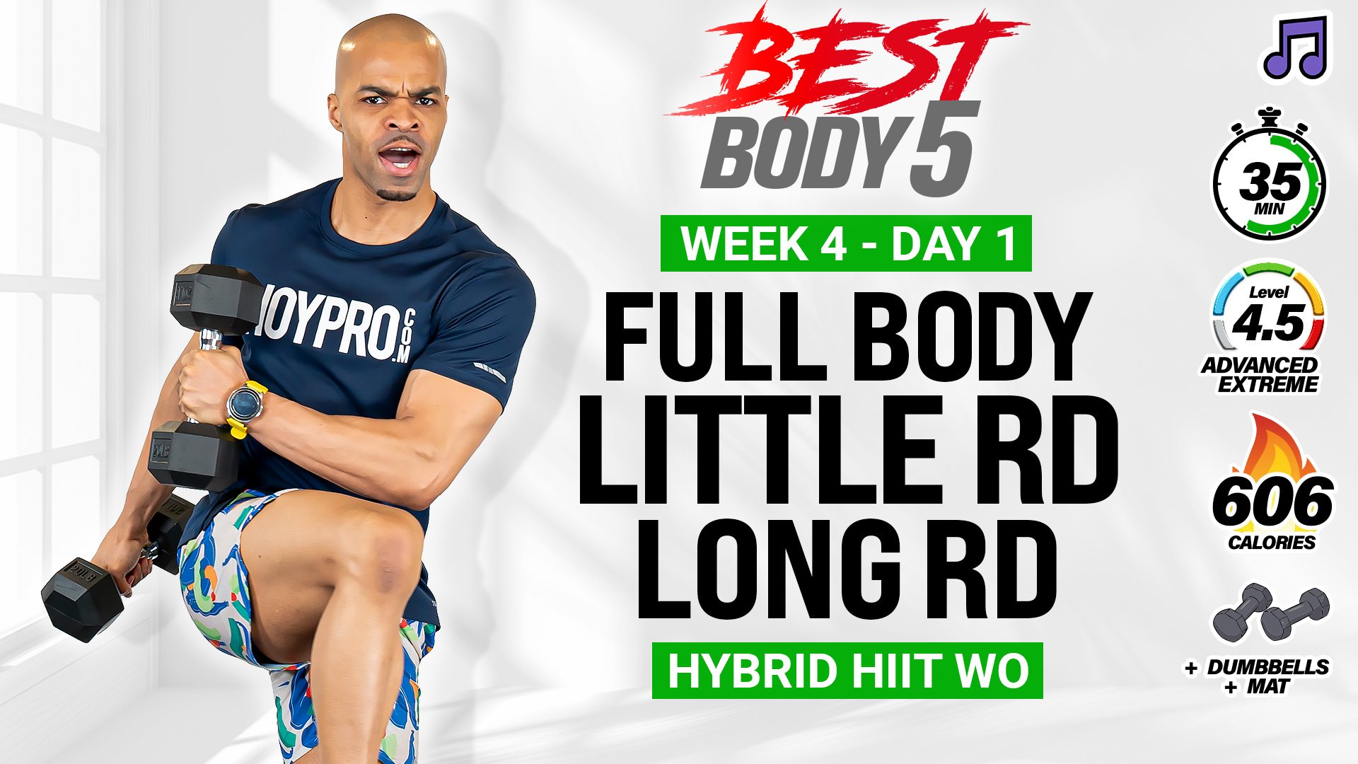 35 Minute Little Round Long Round Hybrid HIIT - BB5 W4: Day 1 (Music)