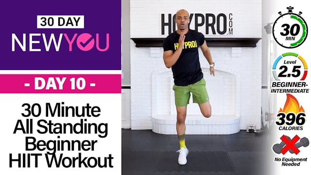 30 MIN NO JUMPING HIIT CARDIO - ALL STANDING Workout - No Equipment - No  Repeat , Low Impact 
