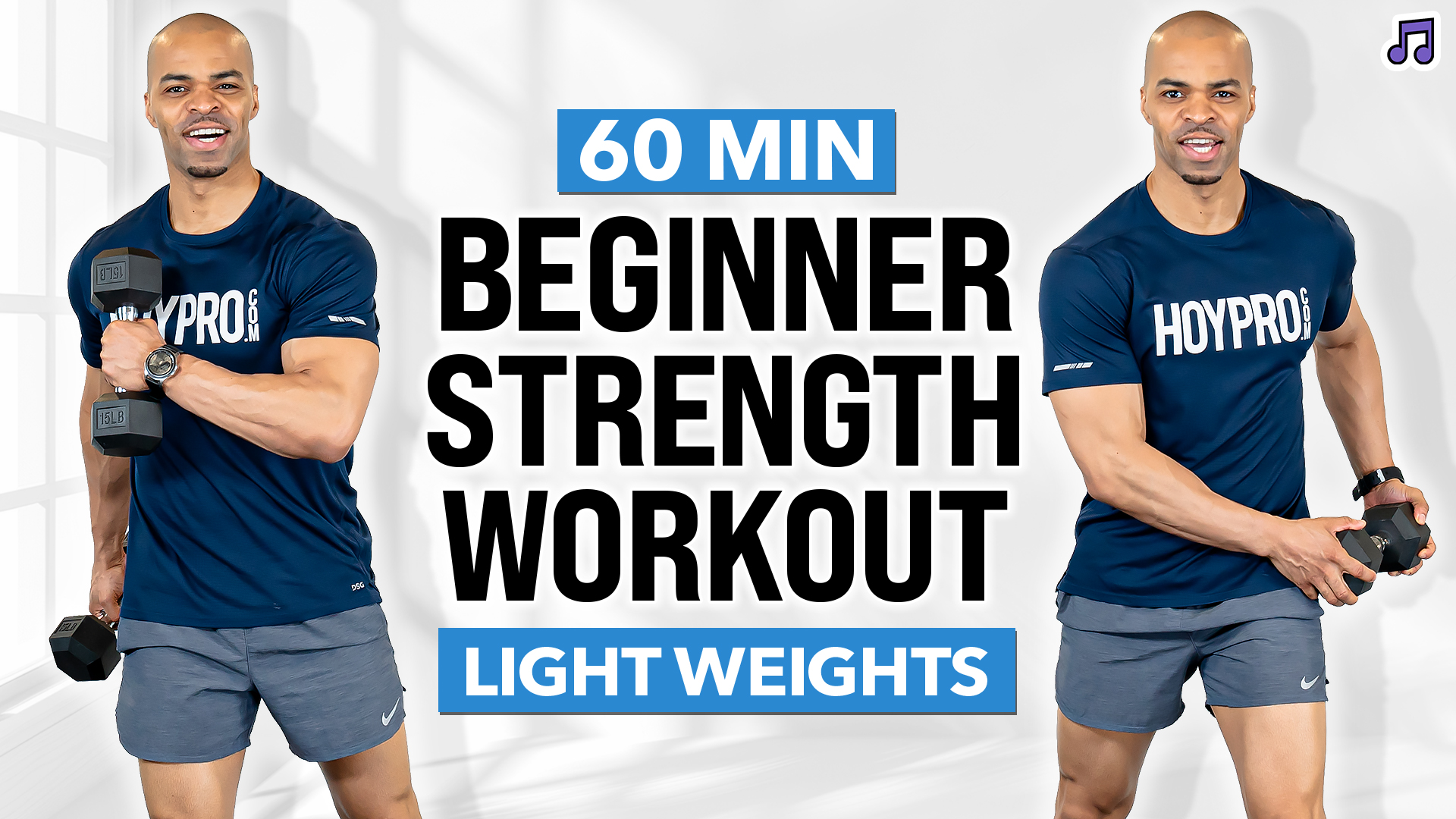 60 Minute Beginner Hi-Low Abs Full Body Strength Workout (Music)