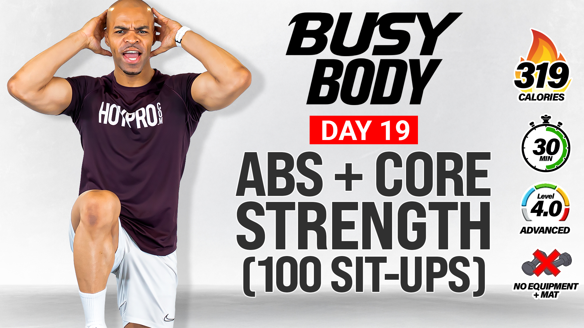 30 Minute Mat-Only Abs & Core Workout (100 Sit-Ups) - BUSY BODY #19