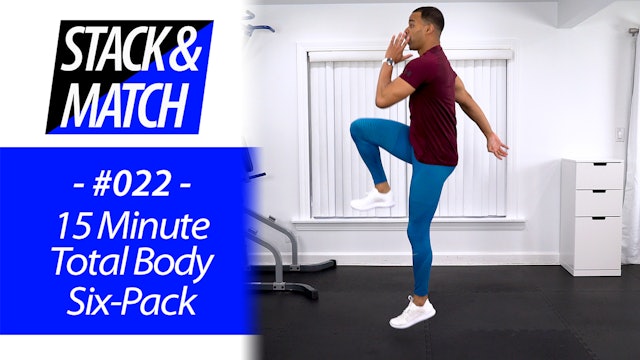 15 Minute Total Body Six-Pack Abs HIIT Workout - Stack & Match #022