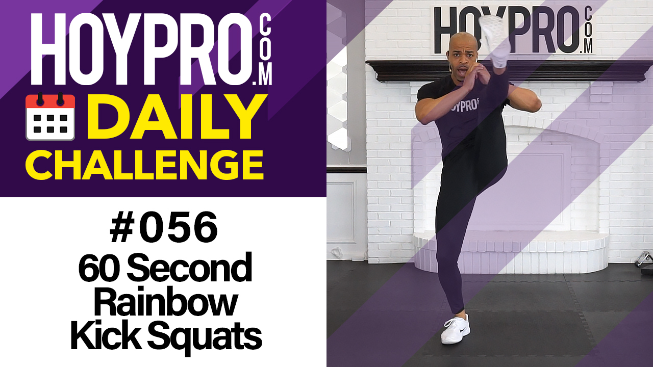 60 Second Rainbow Kick Squats - Daily Challenge #056