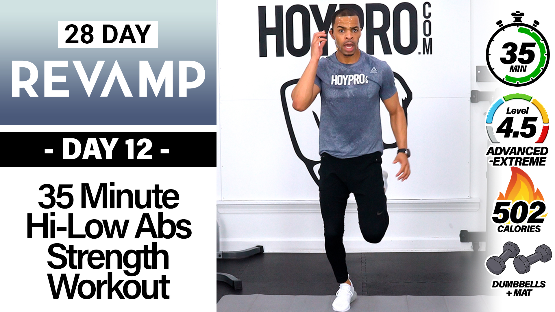 35 Minute Hi-Low HIIT & Mat Abs BURN!!! - REVAMP #12