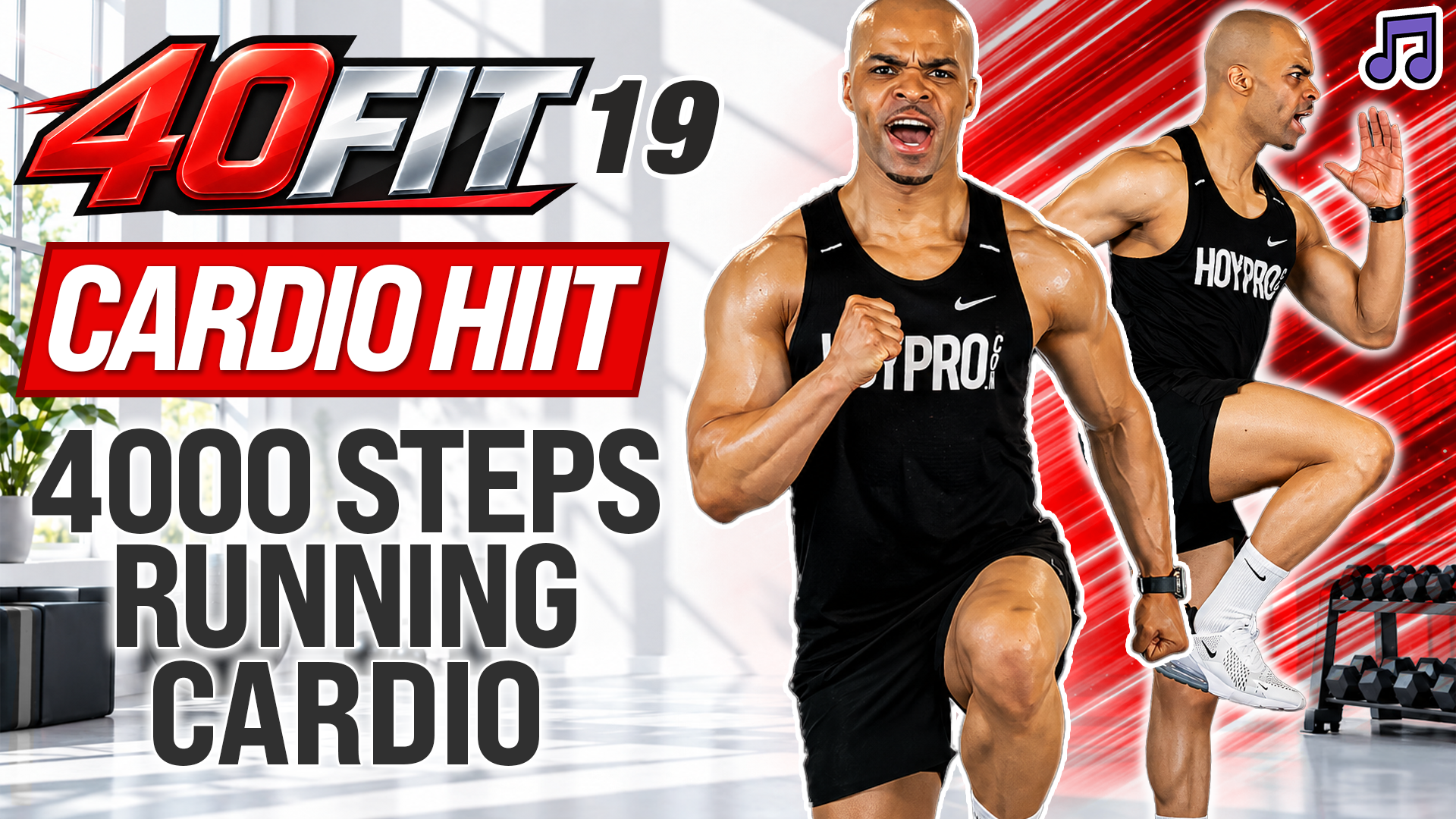 40 Minute Standing Cardio HIIT Workout for Runners (4000 Steps) (Music)