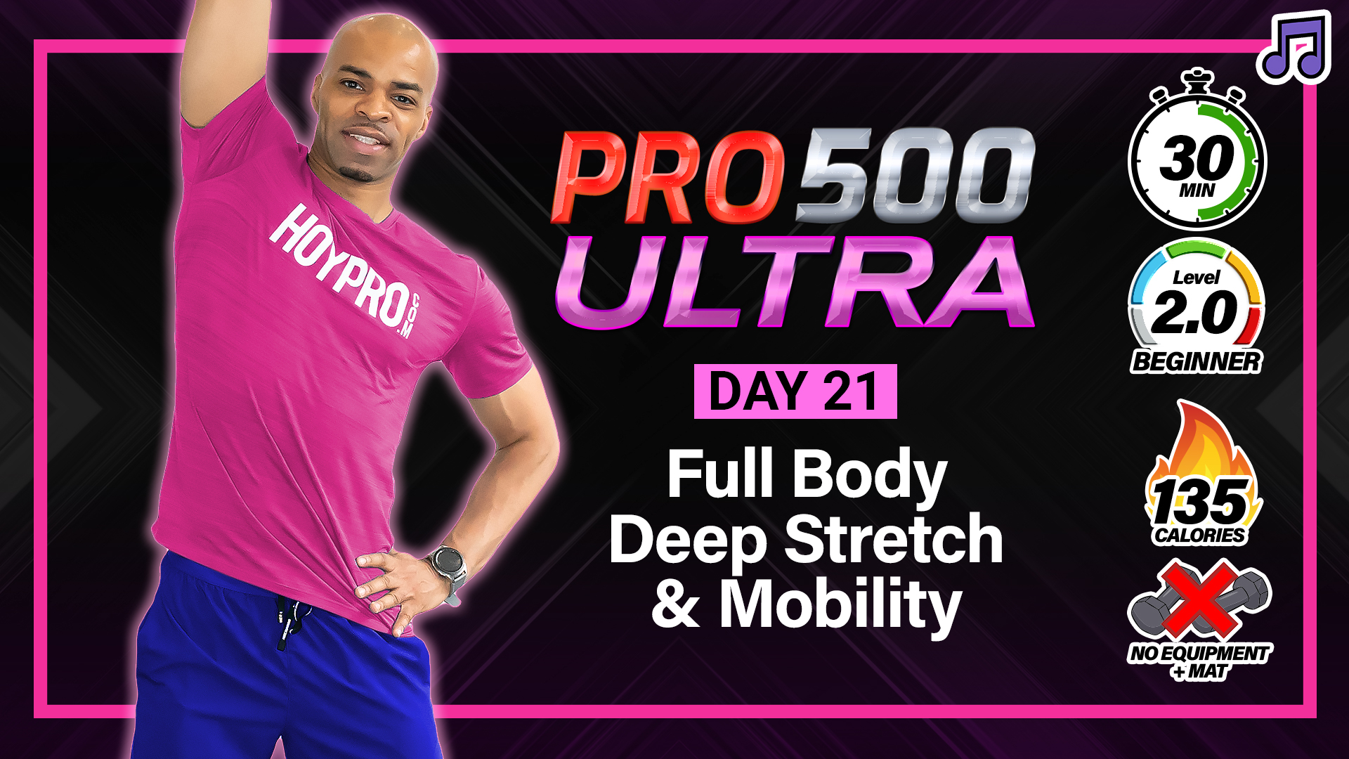 30 Minute Active Recovery Stretch & Mobility - ULTRA #21 (Music)