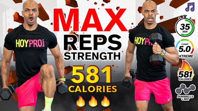 35 Minute MAX REPS Dumbbell Strength Workout (Music)