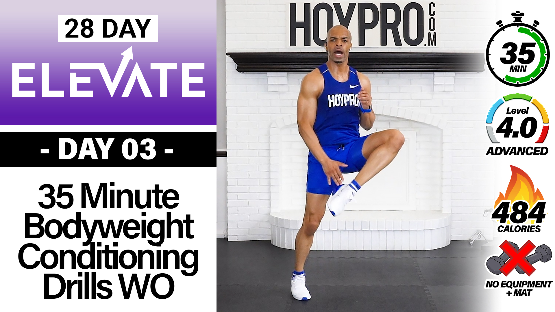 35 Minute LIVE Bodyweight Conditioning Drills Workout - ELEVATE #03