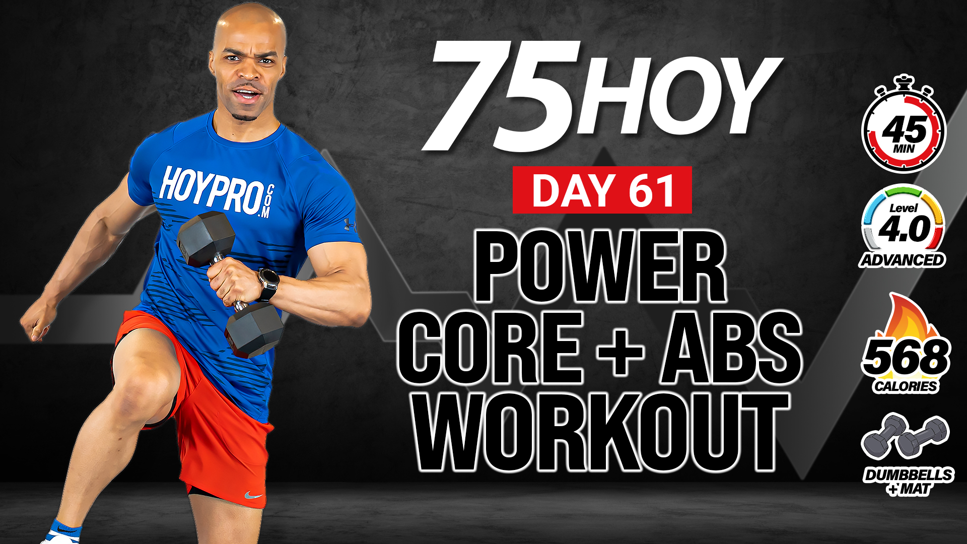 45 Minute Power Core + Abs Workout - 75 HOY #61