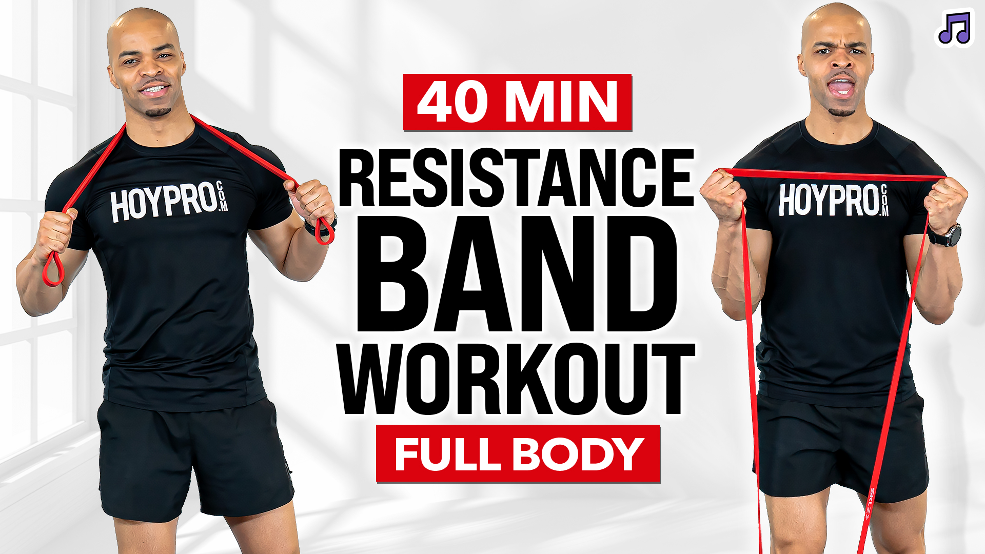 40 Minute Full Body Resistance Band Workout (No Jumping - All Standing) (Music)