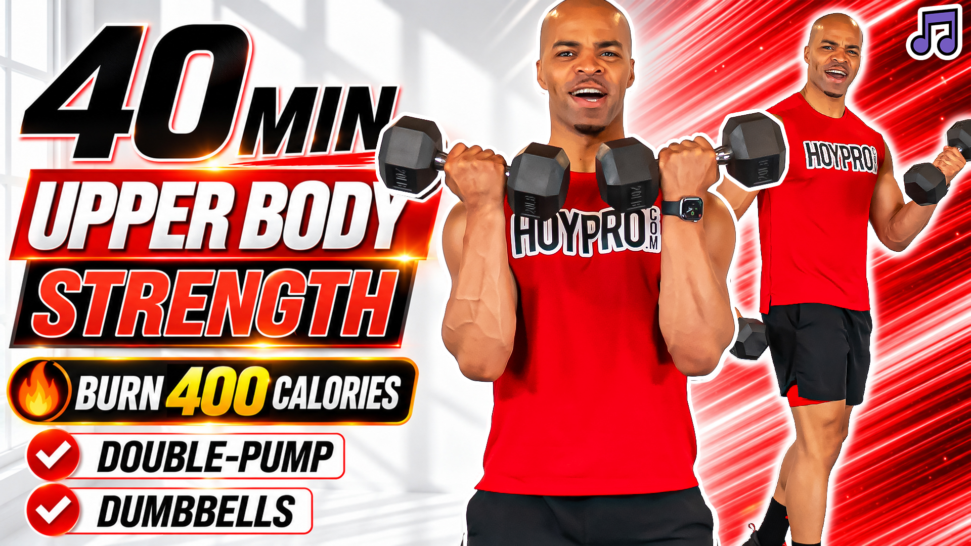 40 Minute Upper Body Double-Pump Strength Workout (Music)