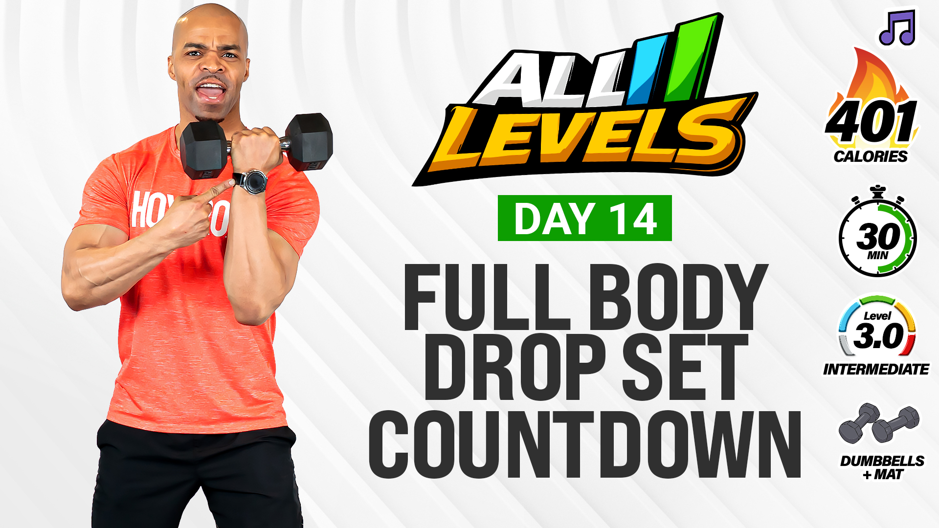 30 Minute Full Body Drop Sets Countdown - ALL LEVELS #14