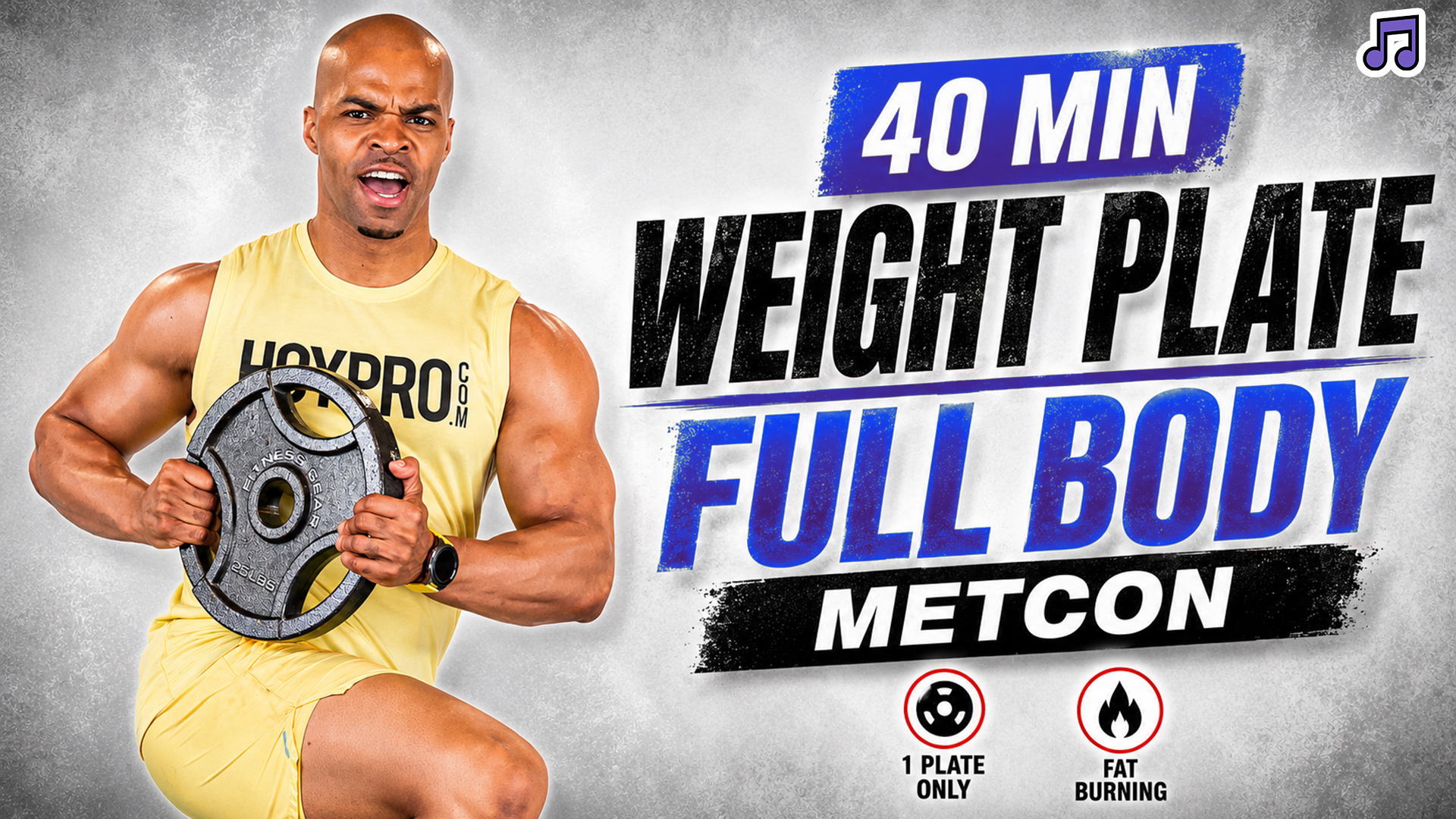 40 Minute Full Body Weight Plate METCON HIIT Workout (Music)