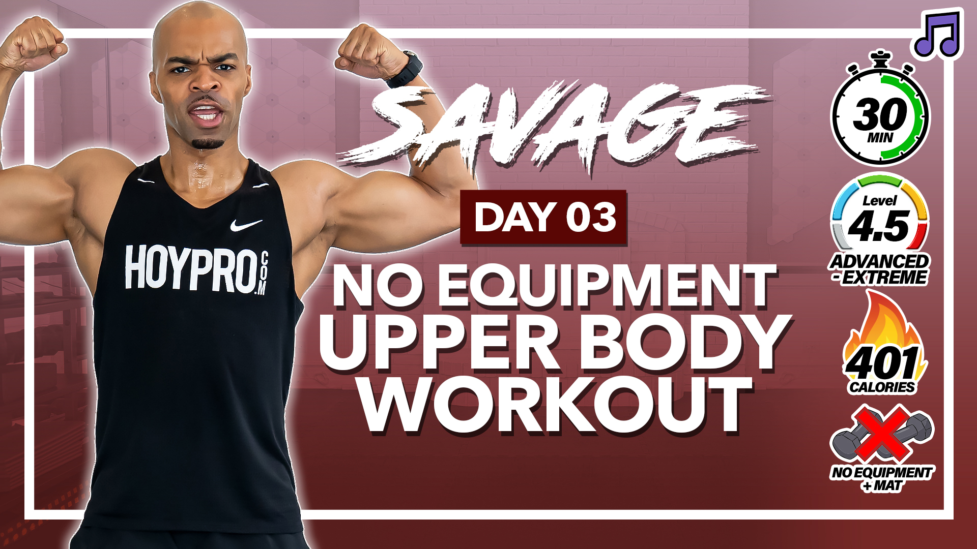 30 Minute BRUTAL Bodyweight  Arm Workout - SAVAGE #03 (Music)