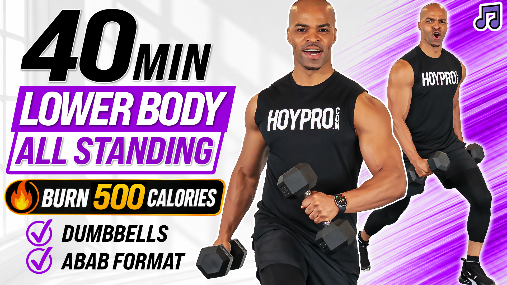 40 Minute Standing Lower Body Strength | ABAB Format (Music)