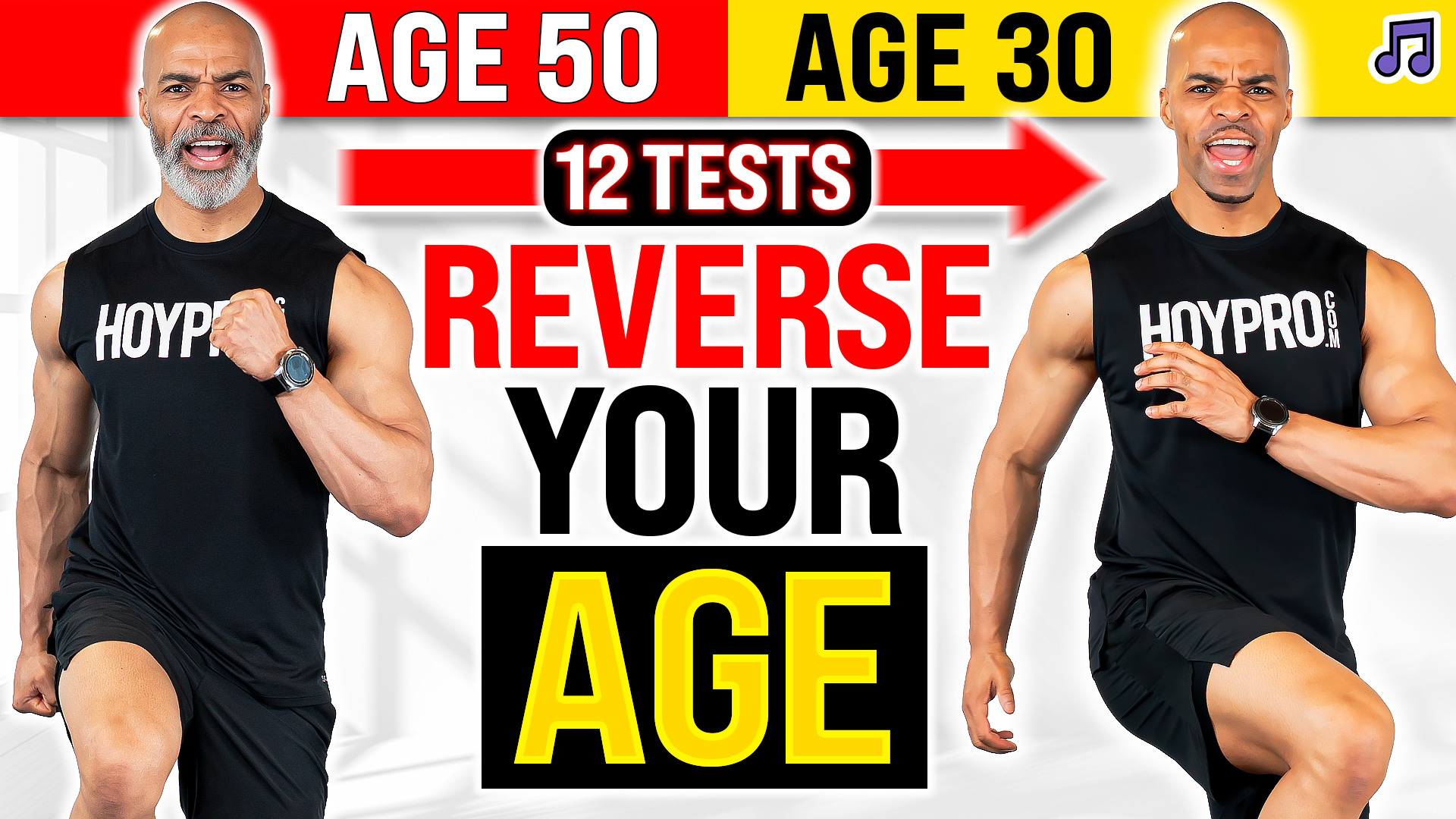 30 Minute Reverse-Age Fitness Test Workout (12 Tests) (Music)