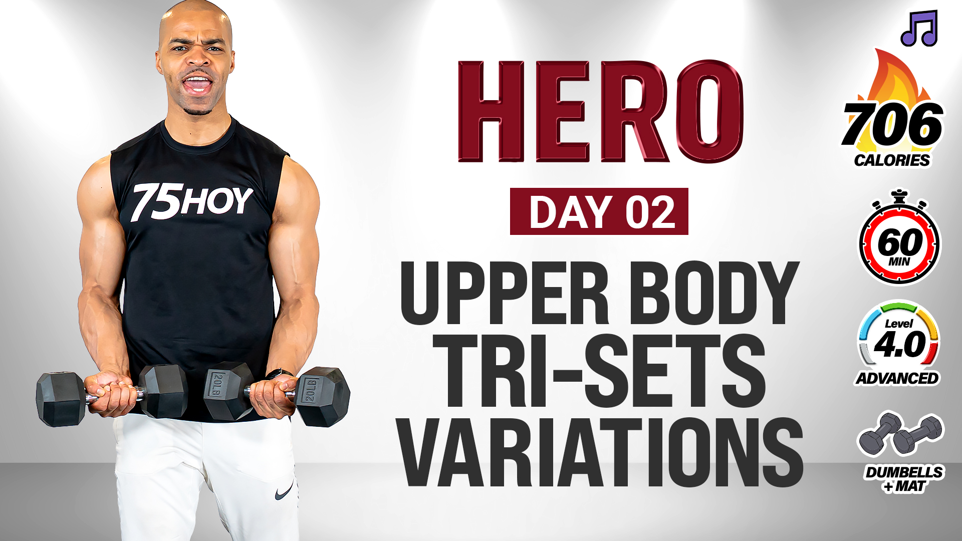60 Minute Complete Upper Body Tri-Sets Variations - HERO #002 (Music)