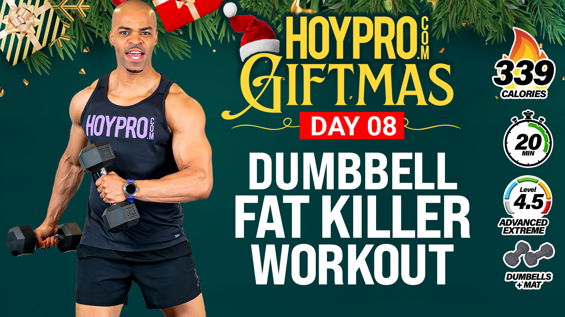 20 Minute Full Body Dumbbell Fat Killer - GIFTMAS Day 08