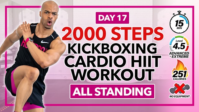 15 Minute INTENSE Tabata Kickboxing Cardio Workout - 2000 Steps #17