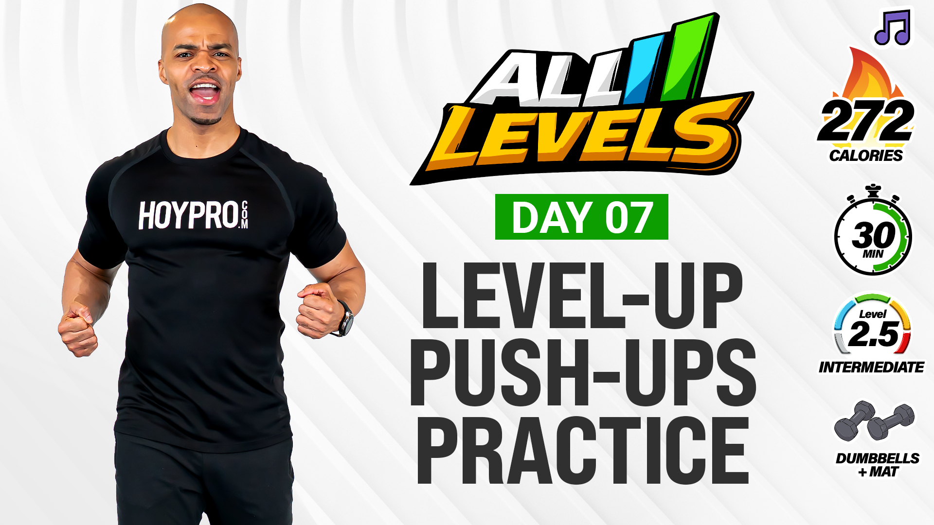 30 MIN Level-Up: Push-Ups Practice Workout - ALL LEVELS #007