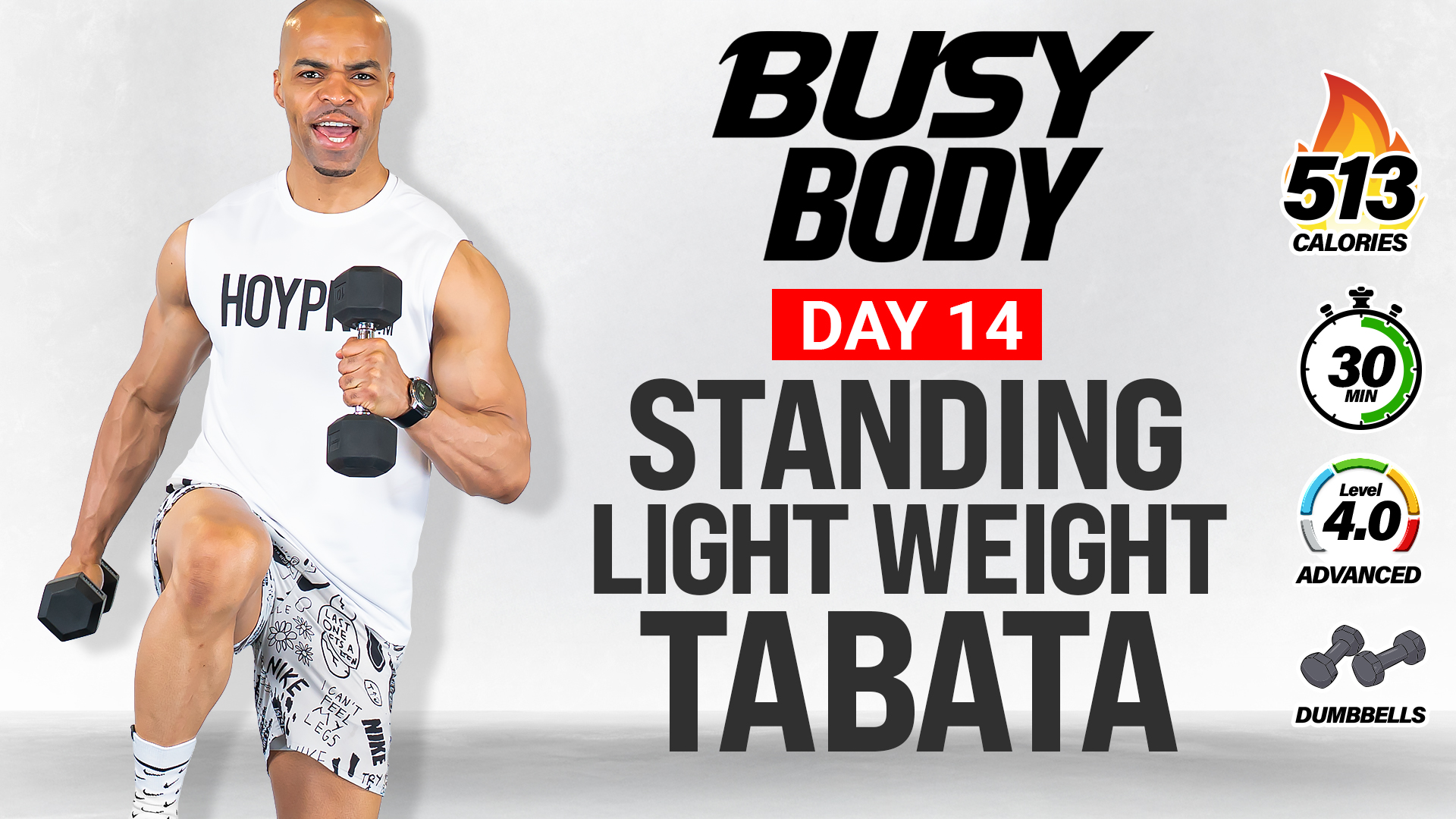 30 Minute Standing Light Weight Tabata (No Jumping) - BUSY BODY #14