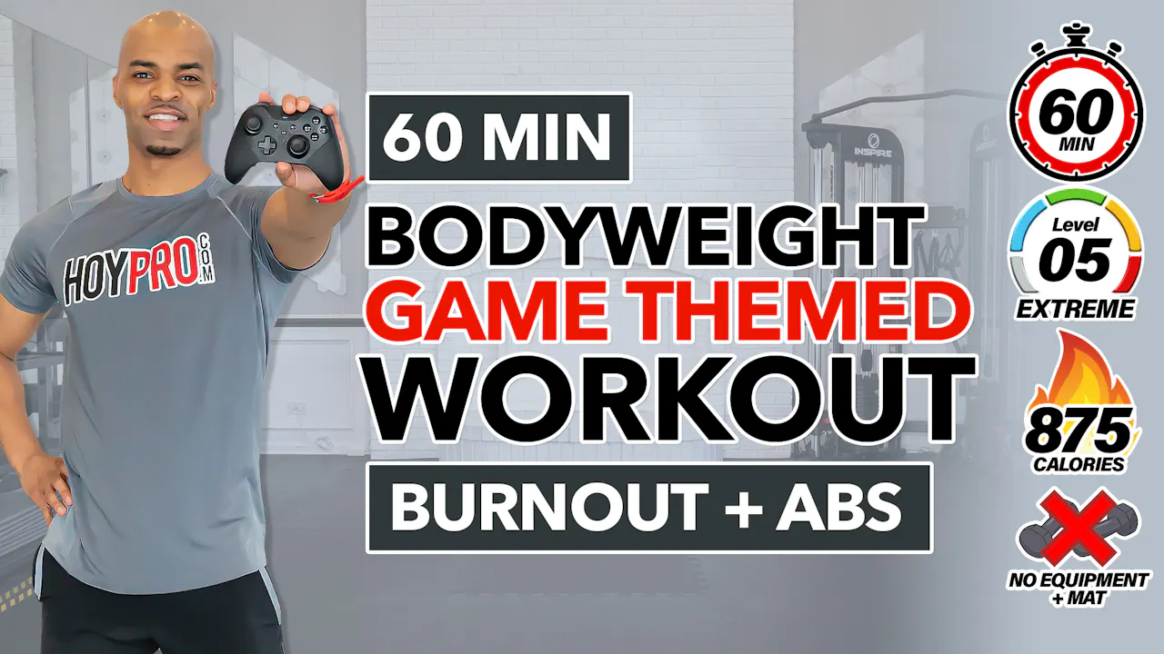 60 Min Bodyweight Game Changer (Video Game Themed) Workout ...