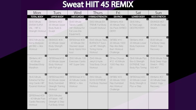 Sweat HIIT 45 REMIX - 30 Day Calendar.pdf