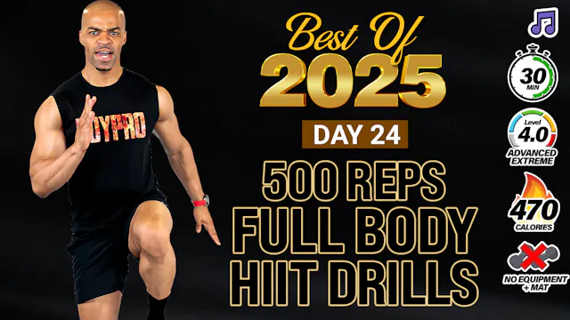 30 Minute 500 Reps Bodyweight HIIT Dr...