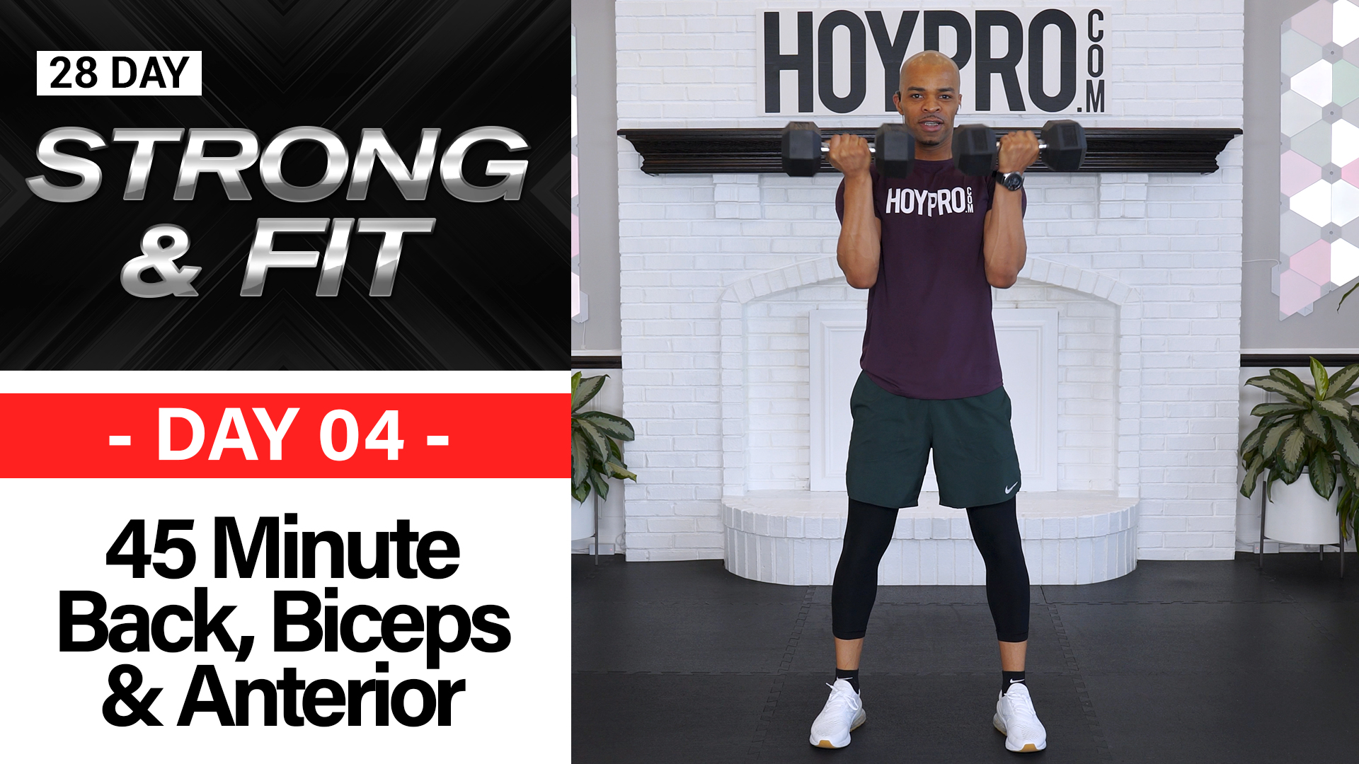 45 Minute Back, Biceps, Shoulders & Anterior Workout - STRONGAF #04