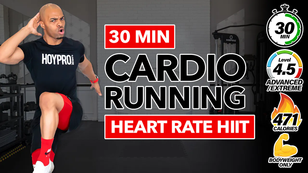 30 Minute SERIOUS Heart Pumping Cardio HIIT Running Workout ...