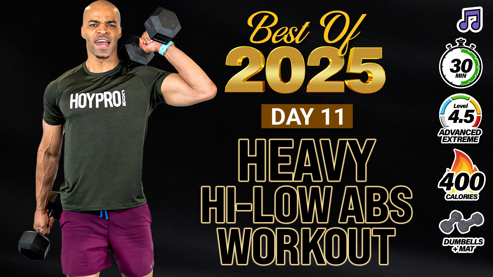 30 Minute Heavy Hi-Low Abs Full Body Strength Workout - 2025 BEST #11 (Music)