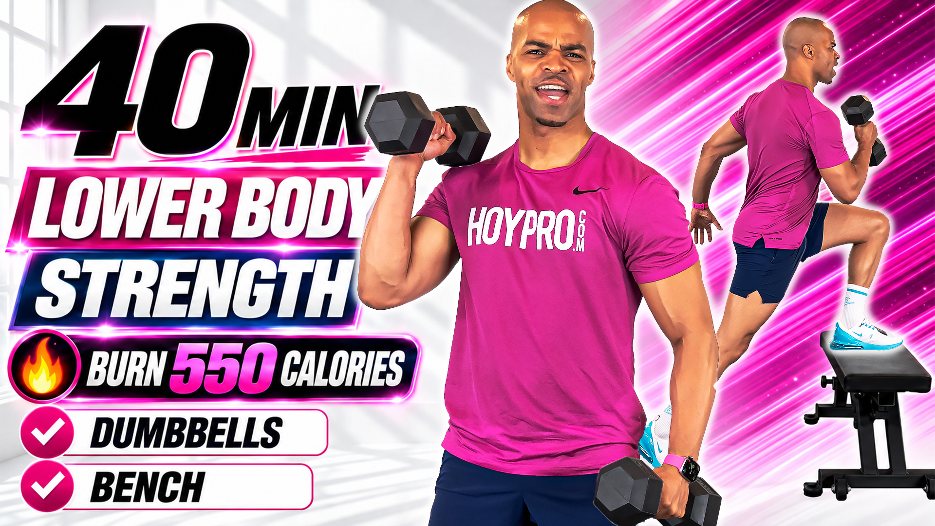 40 Minute Lower Body Dumbbell Pump + Bench