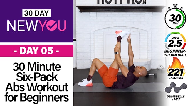 30 Minute Six-Pack Abs Workout for Beginners - NEW YOU #05